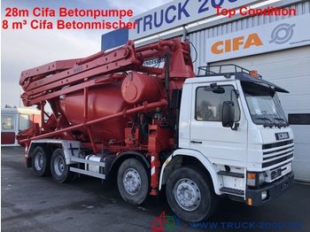Betonpumpe Scania 113G360 28m CiFa Pumpe 8m³ Mischer Top Condition: billede 1