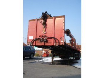 AUGUST SCHMIDT flat bed crane trailer - Åben sættevogn