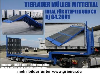 Müller-Mitteltal TS 3 / TIEFLADER HYDRAULISCHE RAMPE STAPLER / !!  - Åben sættevogn