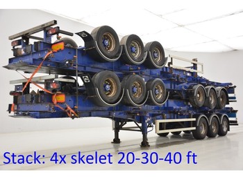 Containerbil/ Veksellad sættevogn SDC Stack 4 x skelet 20-30-40 ft: billede 1